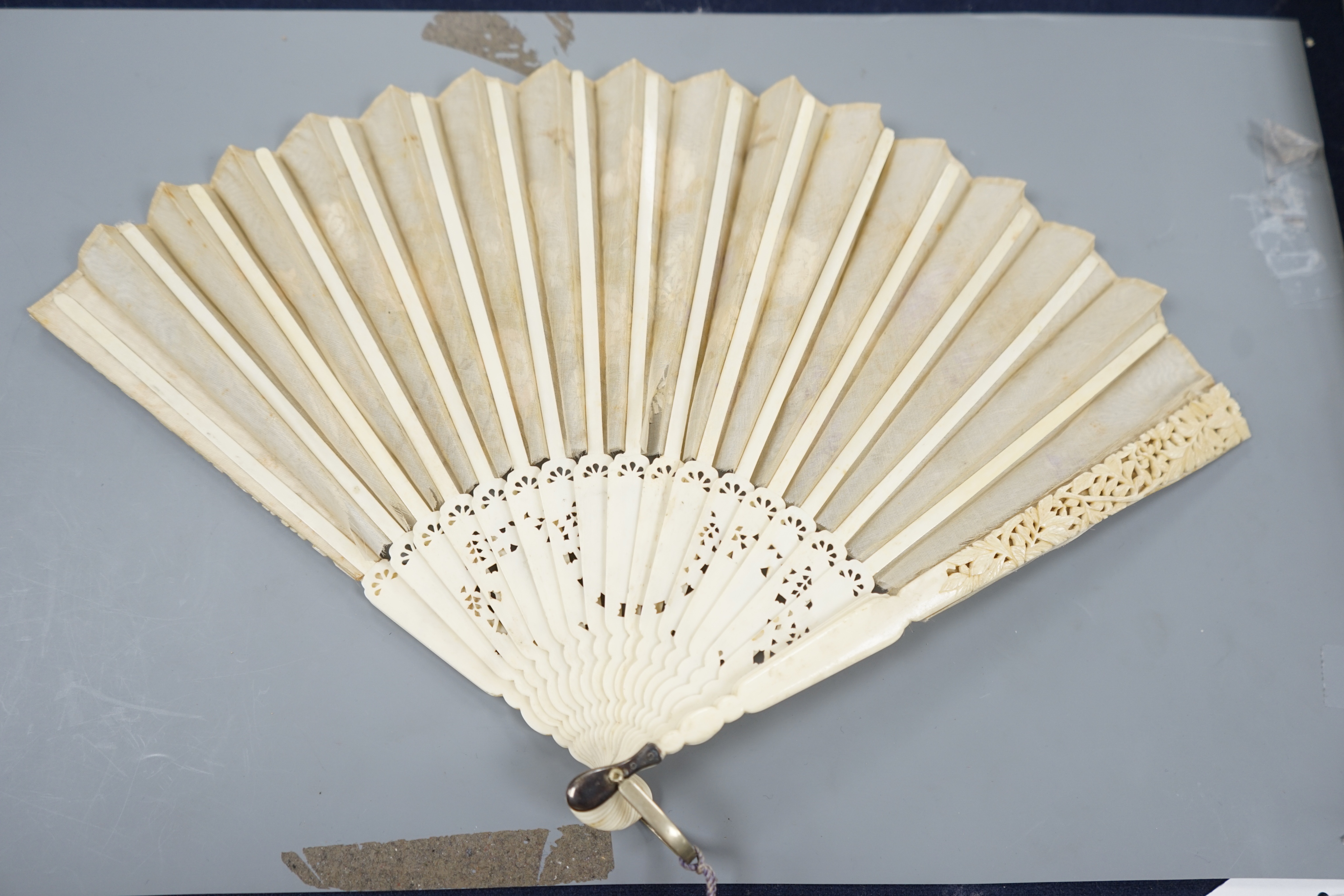 A collection of 10 fans, including some ivory and bone, 19th/early 20th century